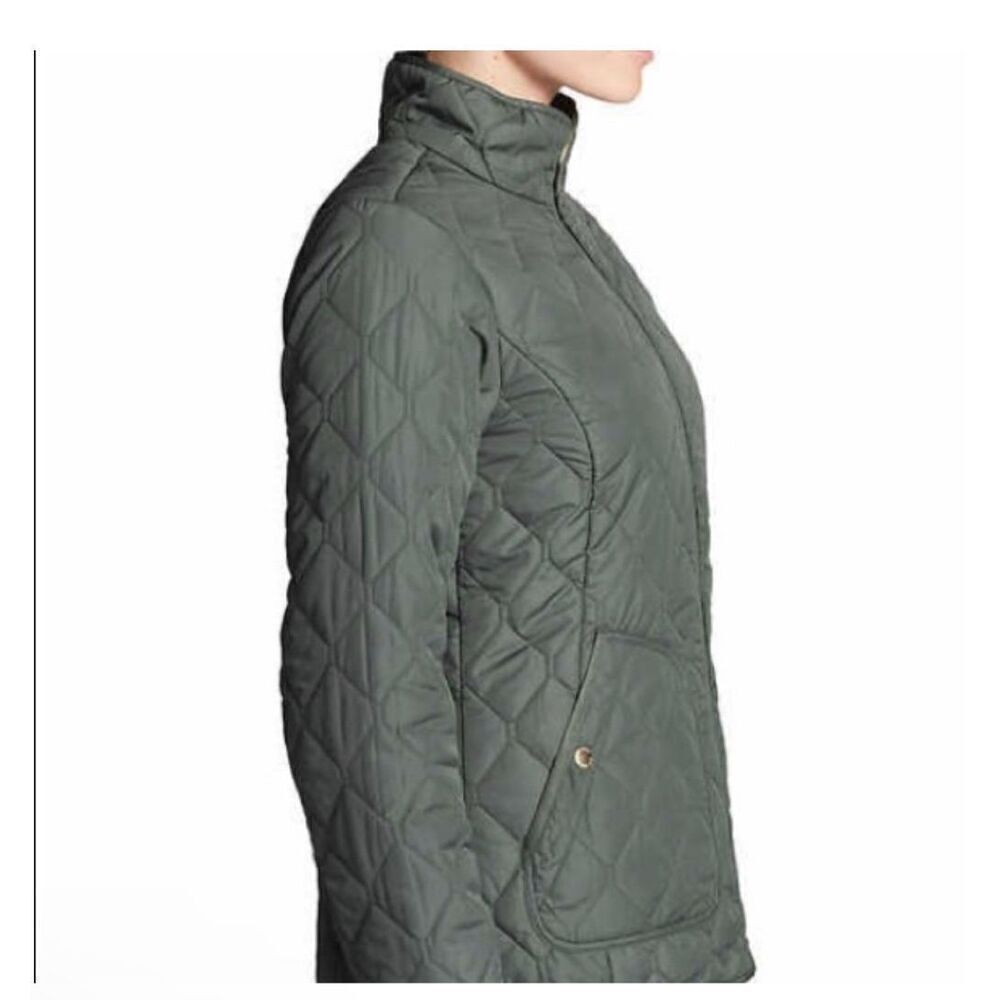 Eddie Bauer women’s Olive green mod quilted jacket S - Picture 7 of 9